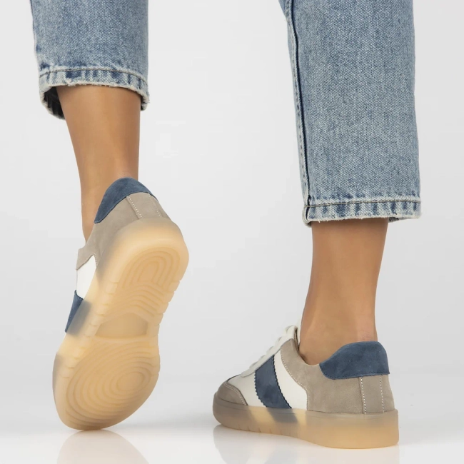 Skórzane sneakersy Filippo DP6770/25 WH BE biało beżowe