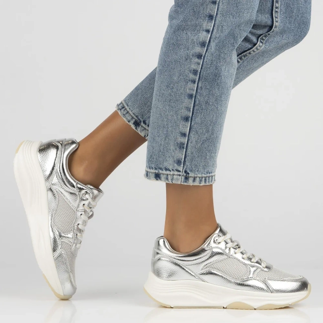 Leather sneakers Filippo DP6723/25 SI silver
