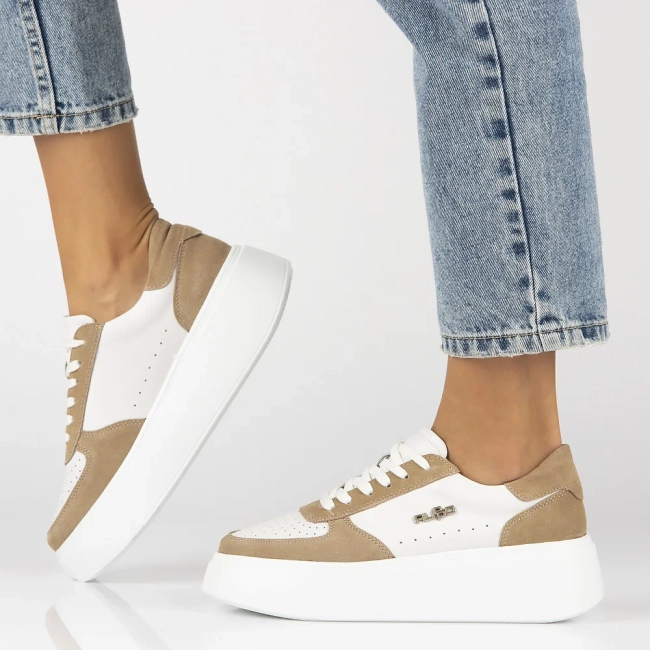 Skórzane sneakersy Filippo DP6047/24 WH białe