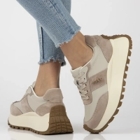 Skórzane sneakersy Filippo DP6785/25 BE beżowe