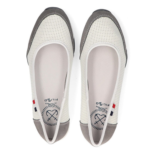 Leather shoes Filippo DP142/21 WH GR white-gray
