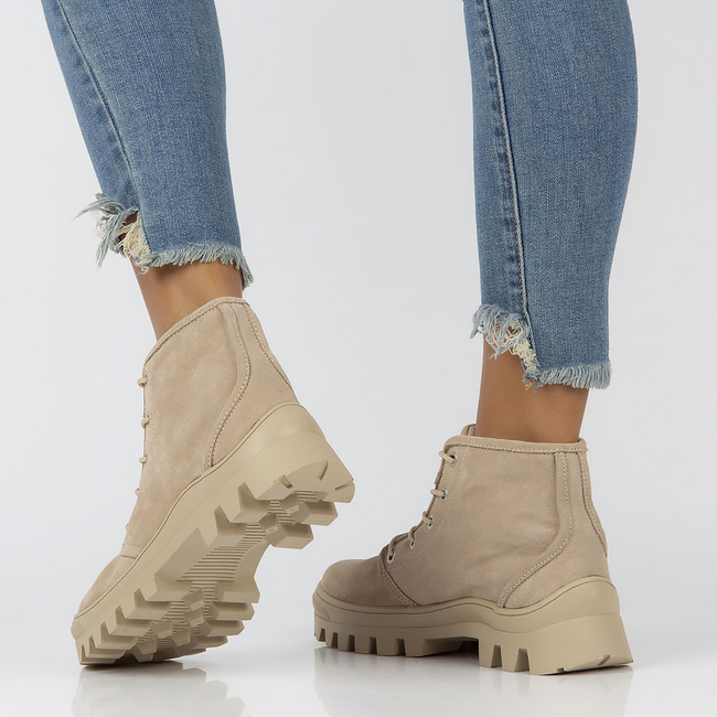 Leather boots Filippo DBT3523/22 BE beżowe