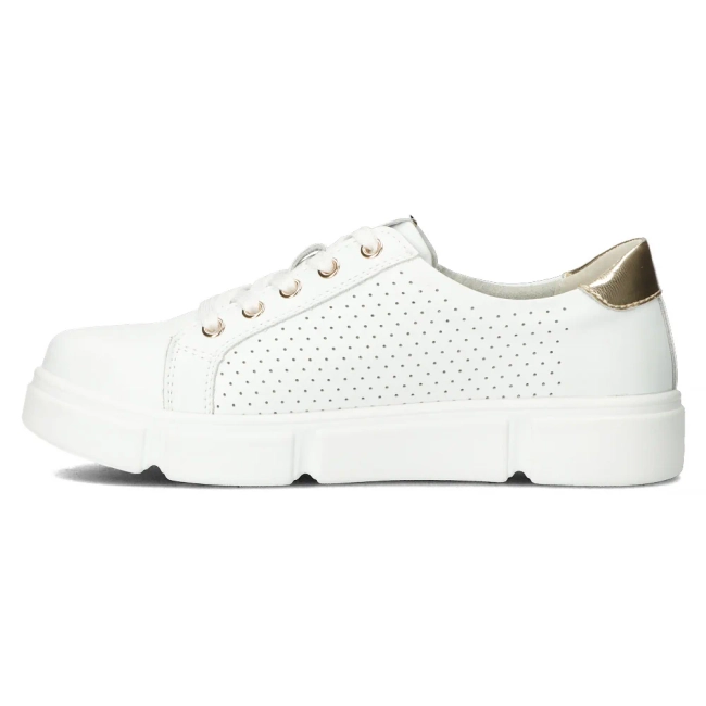 Skórzane półbuty na platformie Filippo DP4528/24 WH białe