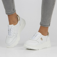 Skórzane Sneakersy Filippo DP2138/22 WH białe