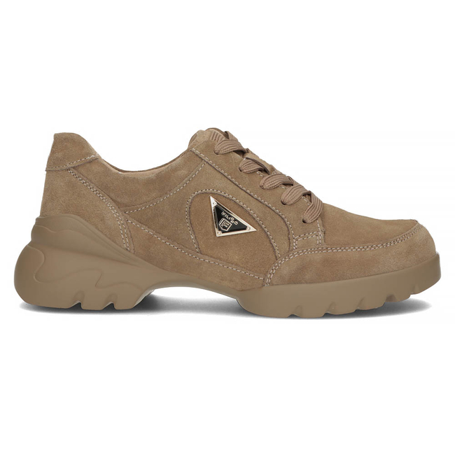 Skórzane półbuty na platformie Filippo DP4181/22 BE beżowe