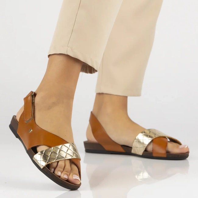 Skórzane sandały Filippo 40141 brązowe