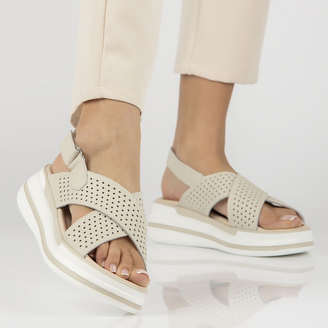 Leather sandals Filippo DS4414/23 BE beige