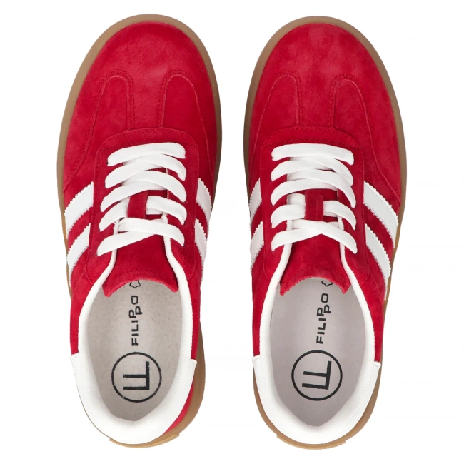 Leather sneakers Filippo DP6764/25 RD red