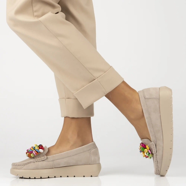 Leather loafers Filippo DP6828/25 BE beige