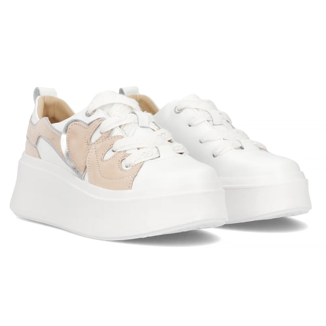 Leather sneakers Filippo DP6684/25 WH white