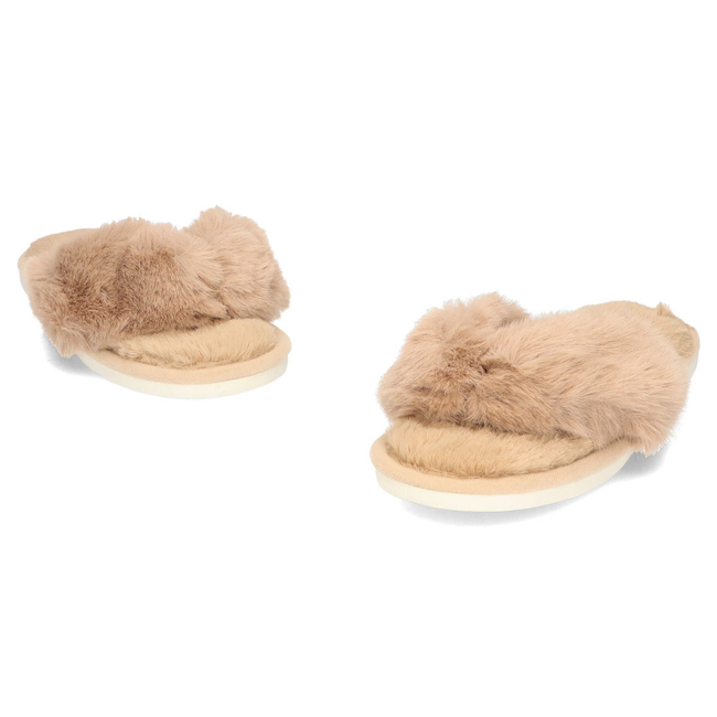 Kapcie futrzane japonki Khaki