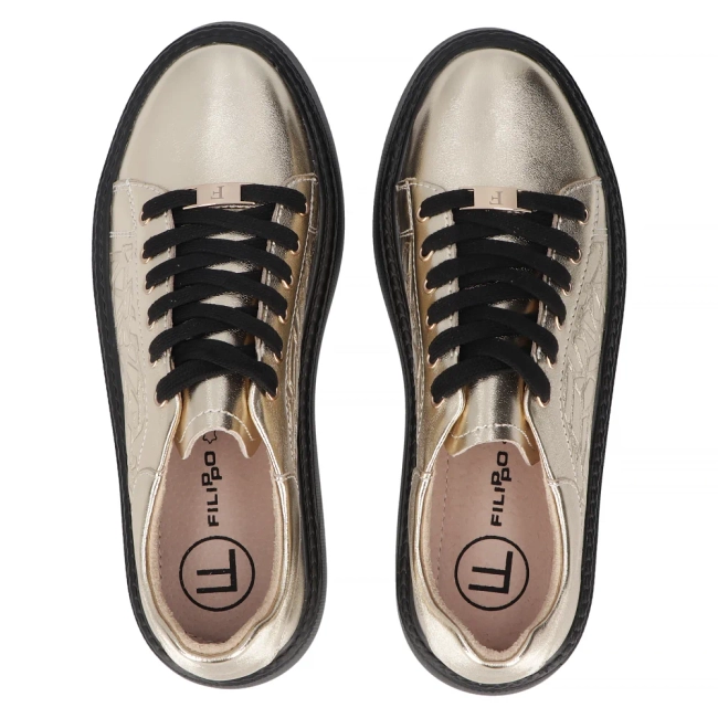 Leather sneakers Filippo DP6119/26 GO gold