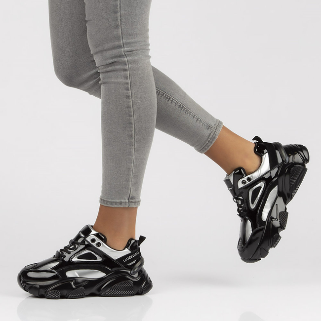 Skórzane Sneakersy Filippo BJ1848-SP srebrne