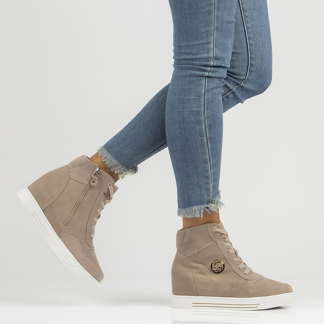 Skórzane Sneakersy Filippo DBT3552/22 BE beżowe