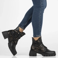 Leather ankle boots Filippo DBT6356/24 BK MLT black