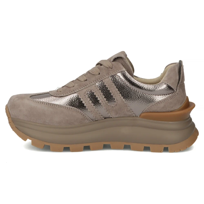 Skórzane sneakersy Filippo DP7408/26 TP taupe