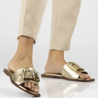 Leather flip-flops Filippo DK6985/25 GO gold