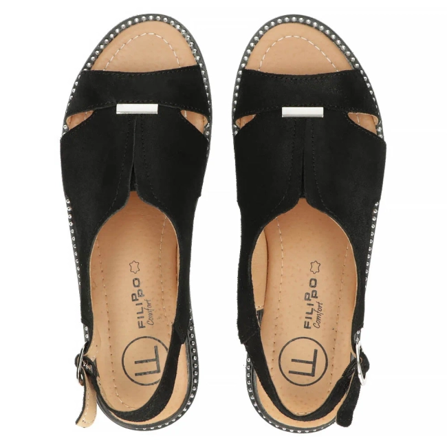 Leather sandals Filippo DS4470/24 BK black