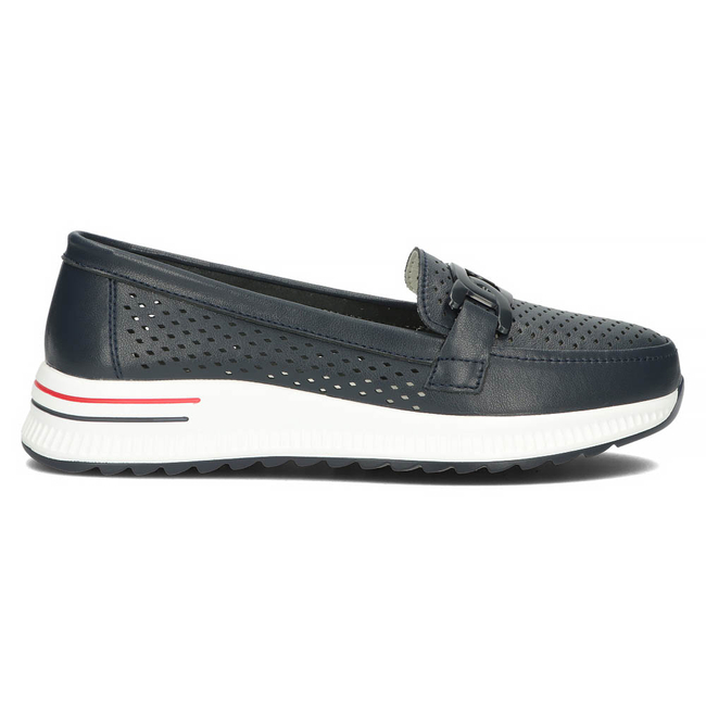 Skórzane półbuty na platformie Filippo DP4400/23 NV granatowe