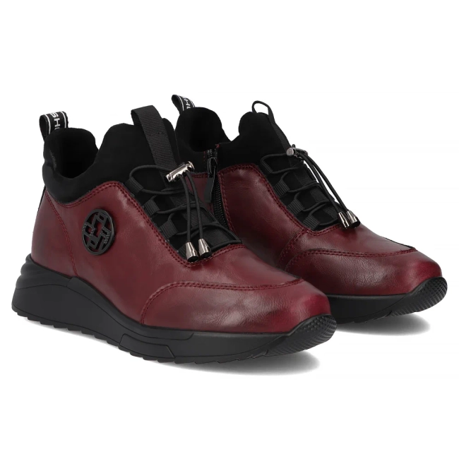 Leather ankle boots Filippo DBT7168/25 BG burgundy