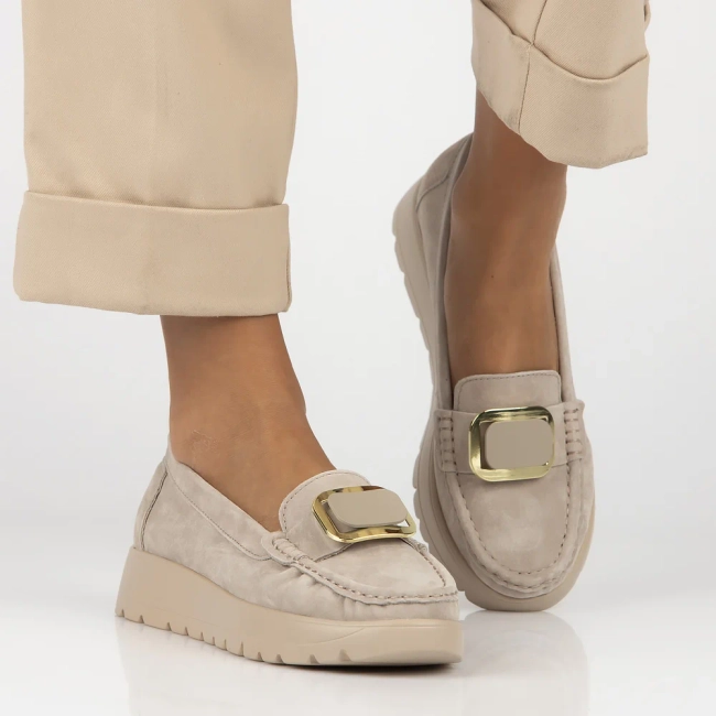 Leather loafers Filippo DP7056/25 BE beige