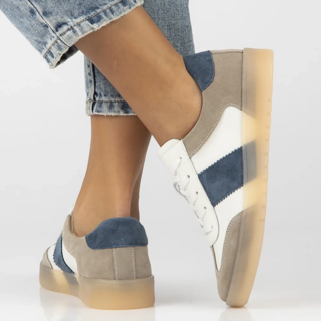 Skórzane sneakersy Filippo DP6770/25 WH BE biało beżowe