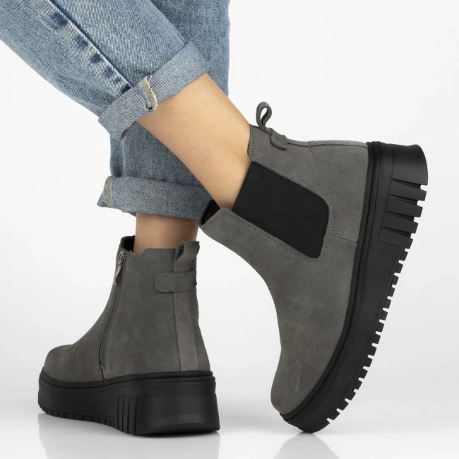 Leather ankle boots Filippo DBT7279/25 GR grey