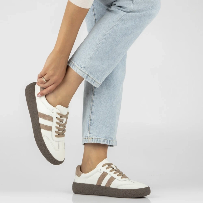 Skórzane sneakersy Filippo DP7958/26 WH BE białe