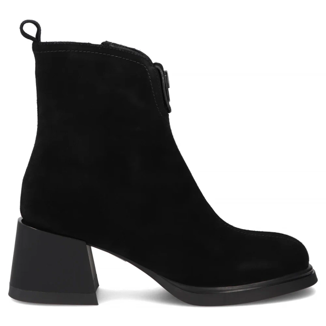 Skórzane botki na obcasie Filippo DBT7225/25 BK czarne