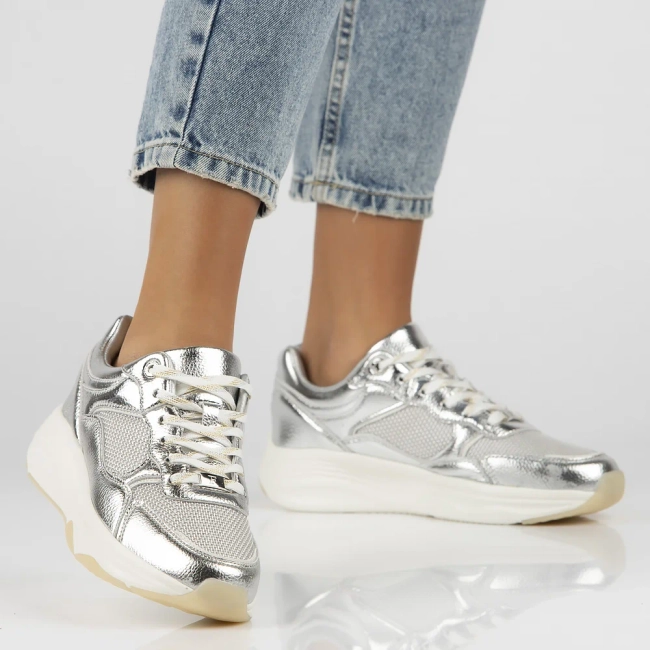 Leather sneakers Filippo DP6723/25 SI silver