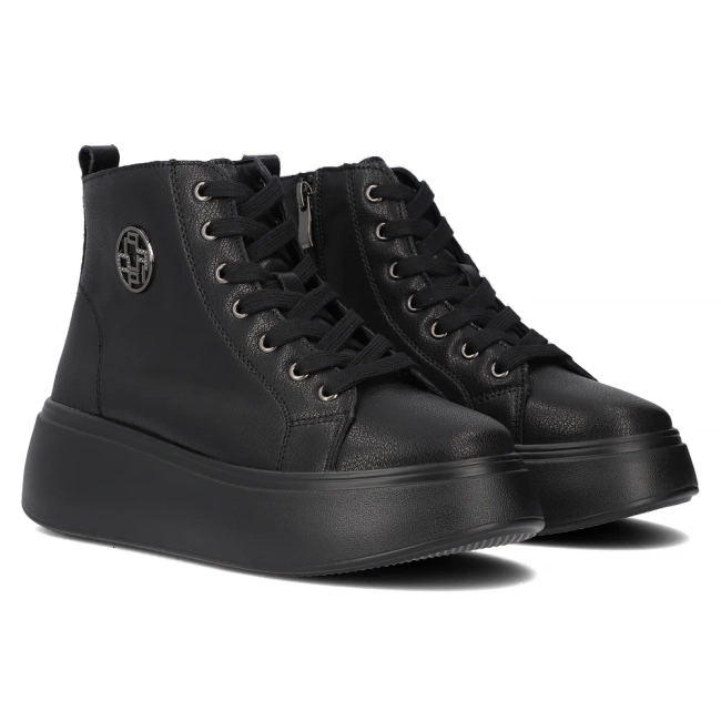 Leather ankle boots DBT6338/24 BK black