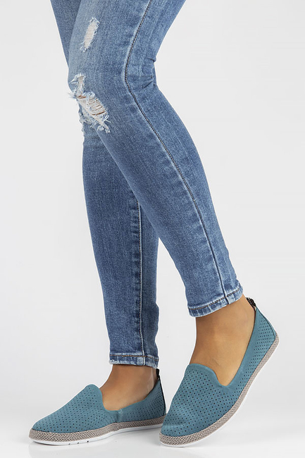 Skórzane półbuty Filippo DP081/22 BL niebieskie