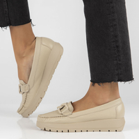 Leather loafers Filippo 10141 beige