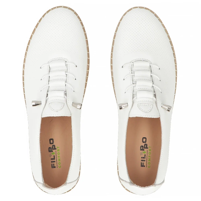 Leather shoes Filippo DP7542/26 WH white