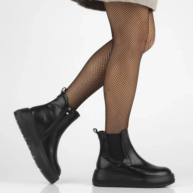 Leather ankle boots DBT6375/24 BK black