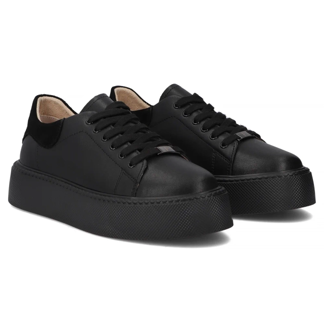 Leather sneakers Filippo DP6119/26 BK black