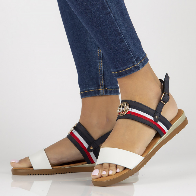 Leather sandals Filippo DS3603/22 WH NV white and navy