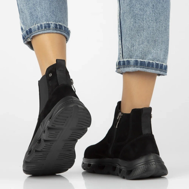 Leather ankle boots DBT6346/24 BK black