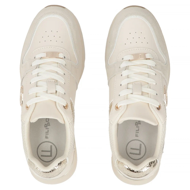Skórzane sneakersy Filippo DP7769/26 BE beżowe