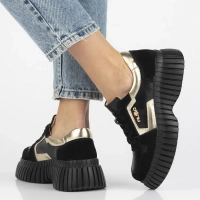 Skórzane sneakersy Filippo DP6780/25 BK GO czarne