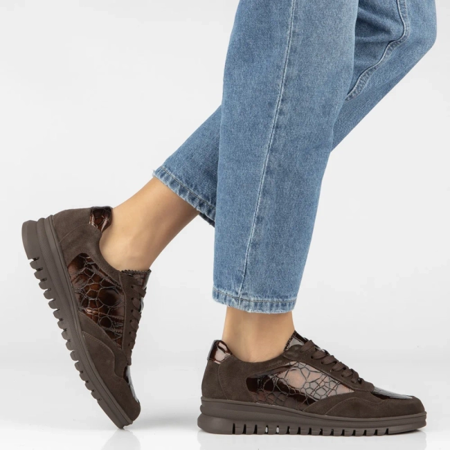 Skórzane sneakersy Filippo DP8103/26 D BR brązowe