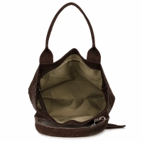 Brown leather handbag Toscanio 1101 croco