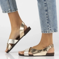 Skórzane sandały Filippo 40141 złote