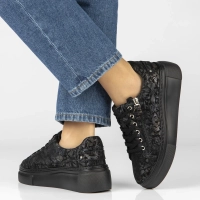 Leather sneakers Filippo DP7653/26 BK FL black