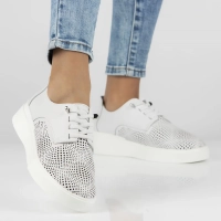 Skórzane półbuty Filippo DP4405/24 WH białe