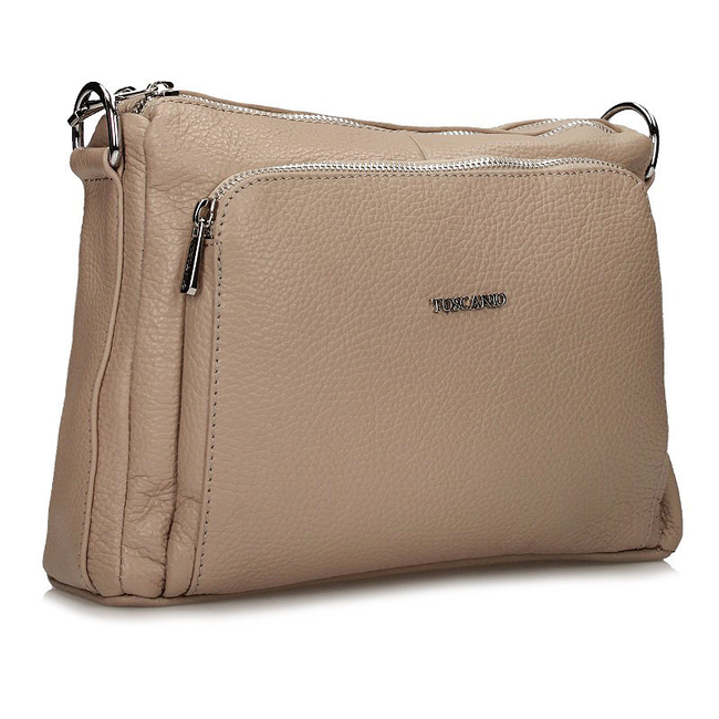 Handbag Toscanio Leather Messenger Bag E16 cream