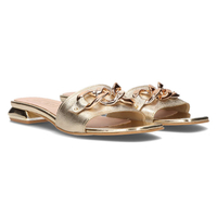 Leather flip-flops Filippo 119 gold