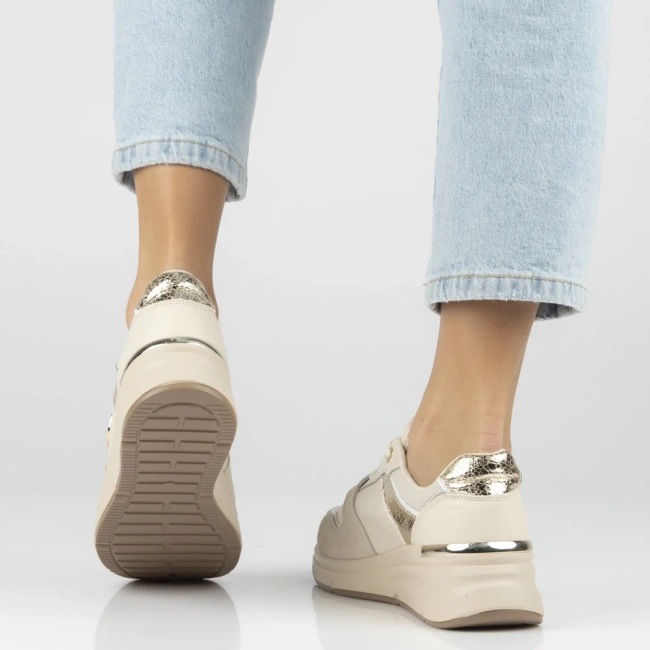 Skórzane sneakersy Filippo DP7769/26 BE beżowe