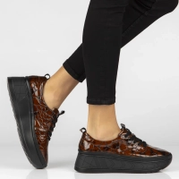 Skórzane sneakersy Filippo DP6427/26 BR CR brązowe