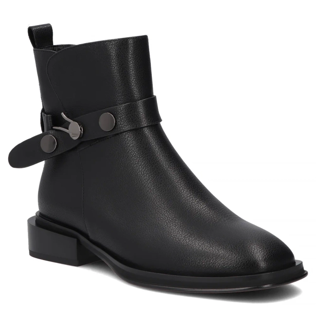 Skórzane botki Filippo DBT8152/26 BK czarny